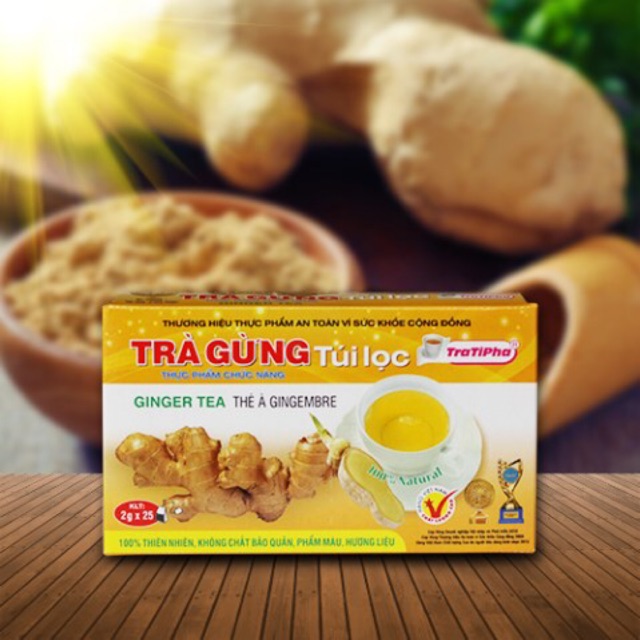 Lốc 10 hộp trà gừng hoà tan Tiến Phát 100gr