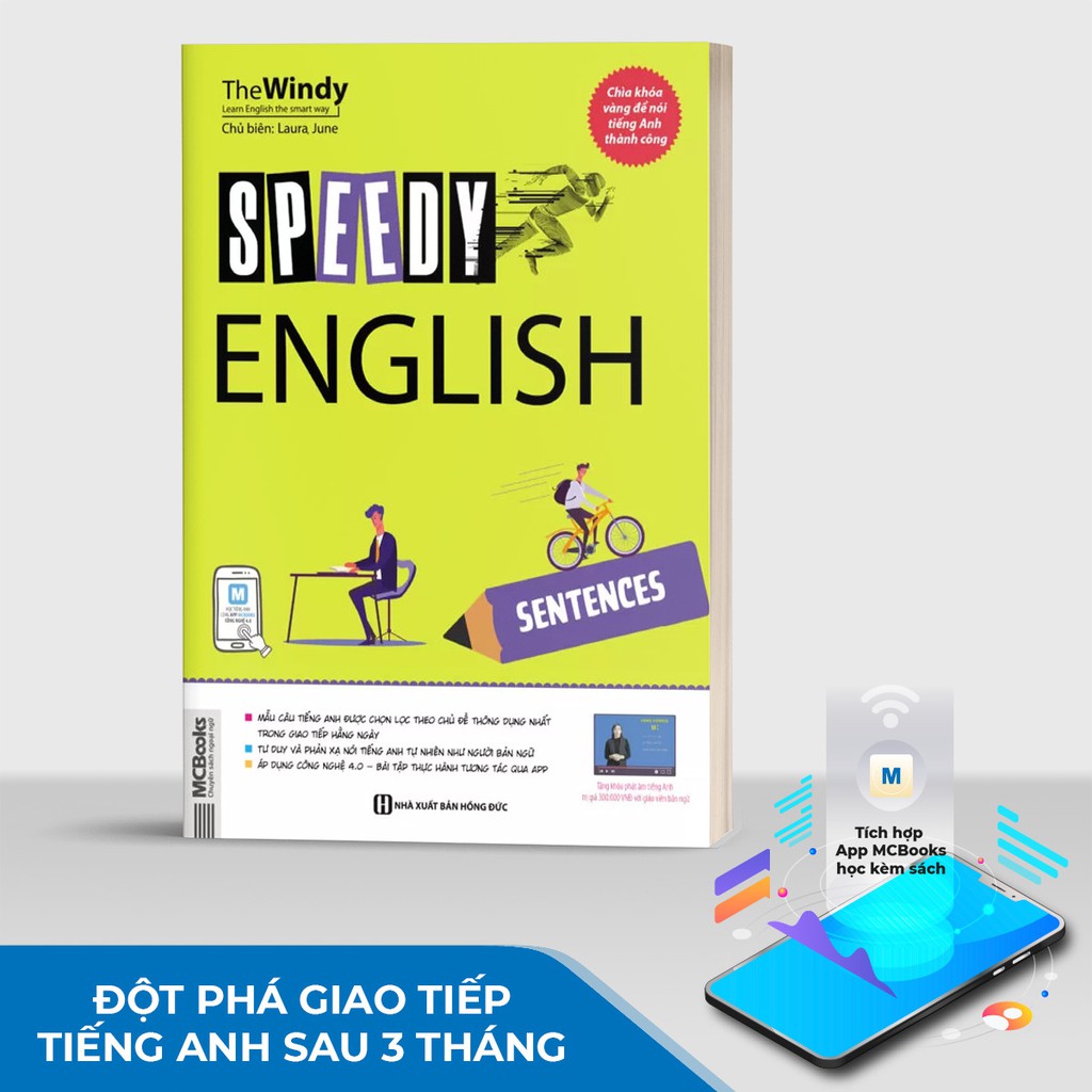 Sách - Speedy English Sentences - Tự Học Giao Tiếp Tiếng Anh Cấp Tốc - Học Kèm App Online