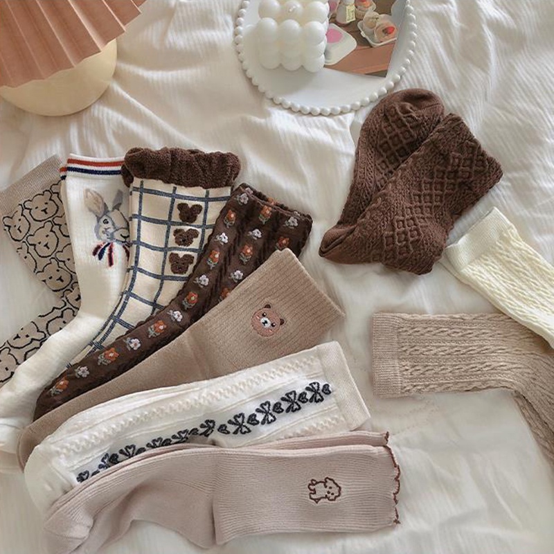 Tất nữ cổ cao phong cách vintage đáng yêu vớ nữ cổ cao nhiều mẫu