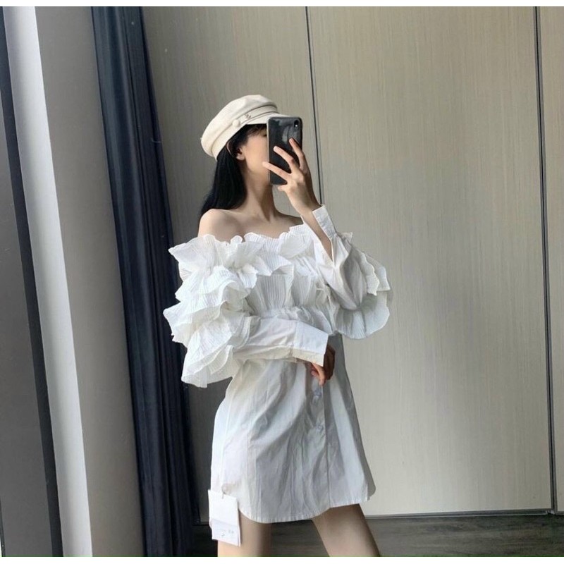 [Mã FAMARAL2 giảm 10K đơn 50K] ÁO SƠMI FORM GIẤU QUẦN BÈO XẾP LY