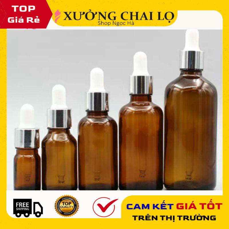 Lọ Chiết Serum ❤ GIÁ RẺ NHẤT ❤ Lọ đựng tinh dầu 50ml Dày bóp giọt Khoen Bạc chiết serum , phụ kiện du lịch