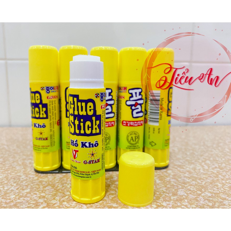 Hồ khô dán giấy Hàn Quốc - Chai màu vàng - thích hợp khi dán giấy