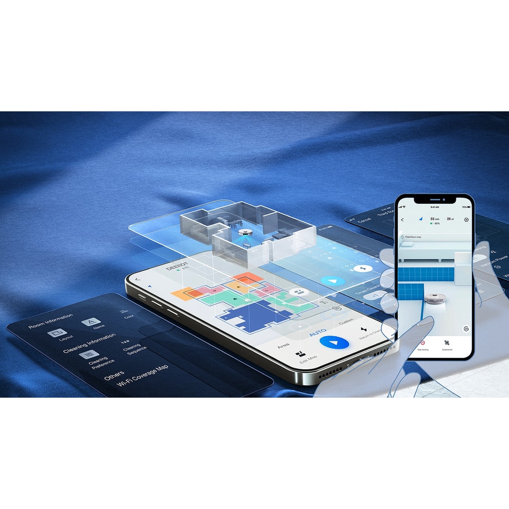 Robot hút bụi lau nhà Ecovacs Deebot T9 - Lực hút Max 3000Pa -Bản Quốc Tế - APP TIẾNG VIỆT- Bảo Hành Chính Hãng 24 Tháng