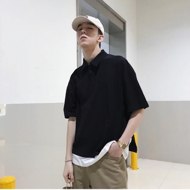 Áo thun nam tay lỡ basic, áo thun trơn TAY LỠ màu trắng - đen basic FEENY STORE