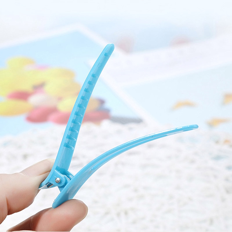 Set 10 Kẹp Tóc Mỏ Vịt Màu Trơn Chống Trượt Cho Bé Gái Bằng Nhựa