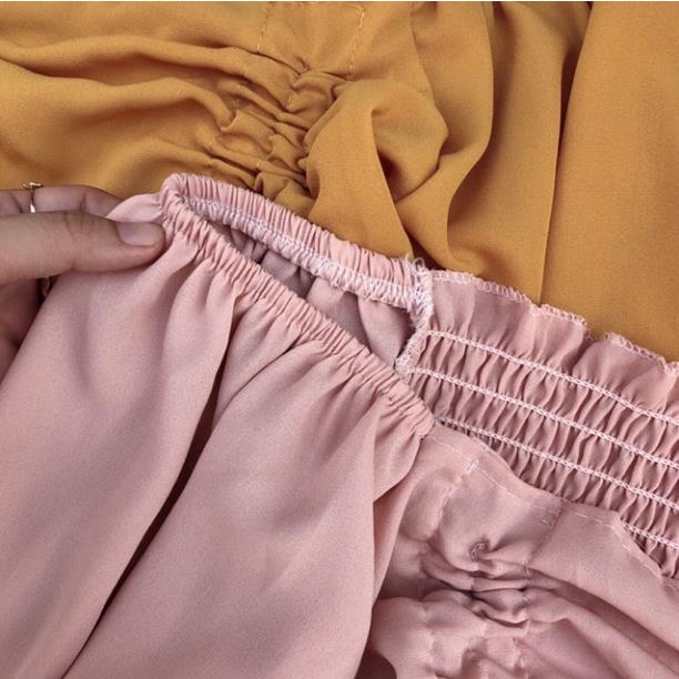 Áo kiểu chất voan rút dây 2 bên tay dài_áo croptop [Hàng Đẹp] | BigBuy360 - bigbuy360.vn