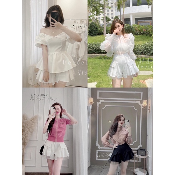 Quần sooc giả váy pha chân ren hàng chuẩn tag mác