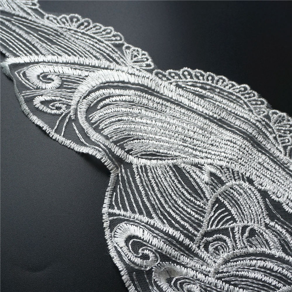 Miếng Vải Ren Thêu Hình Bướm Trang Trí Cổ Áo Cô Dâu diy