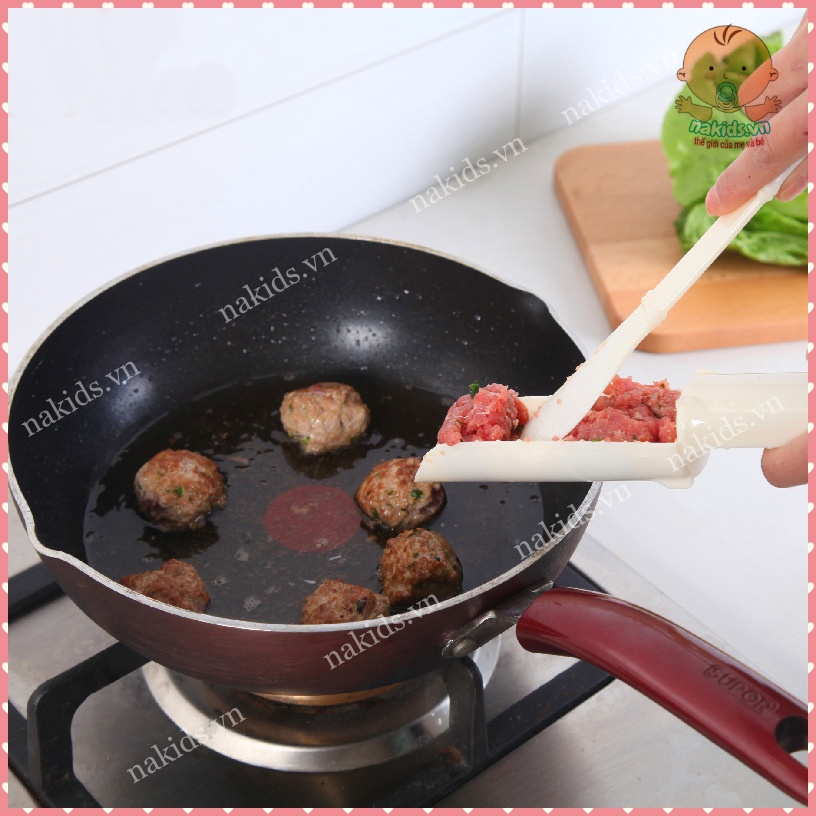 Khuôn Làm Thịt Viên, Cá Viên - Dụng Cụ Làm Chả, Mọc Viên Kèm Muỗng Chia Tiện Lợi