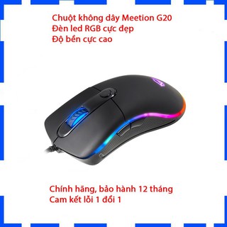 Chuột Gaming Meetion G20 - Đèn led RGB cực đẹp - Độ bền cực cao - Cam kết chính hãng - Bảo hành 12 tháng - Lỗi 1 đổi 1