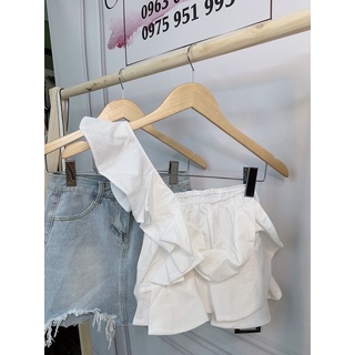 ÁO LỆCH VAI TRẮNG BÈO