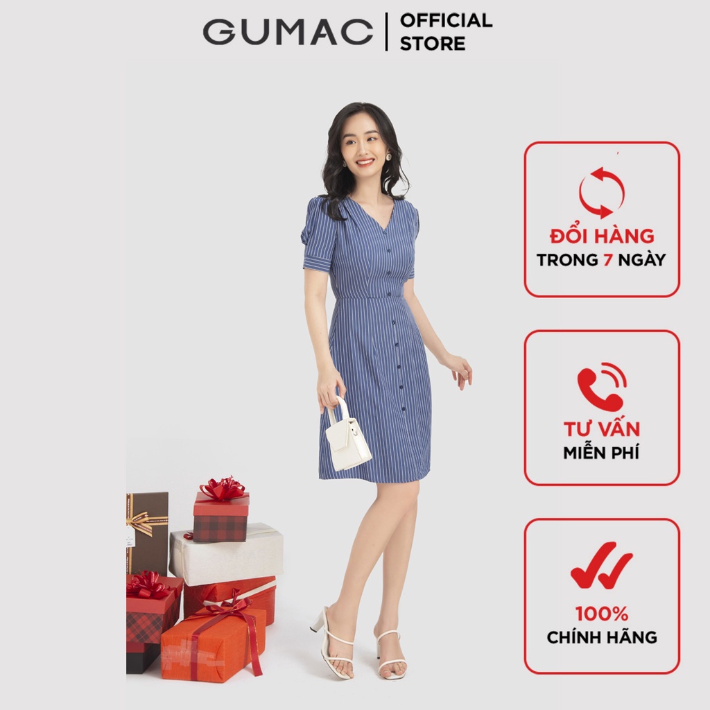 Đầm sọc phối nút DB12010 GUMAC