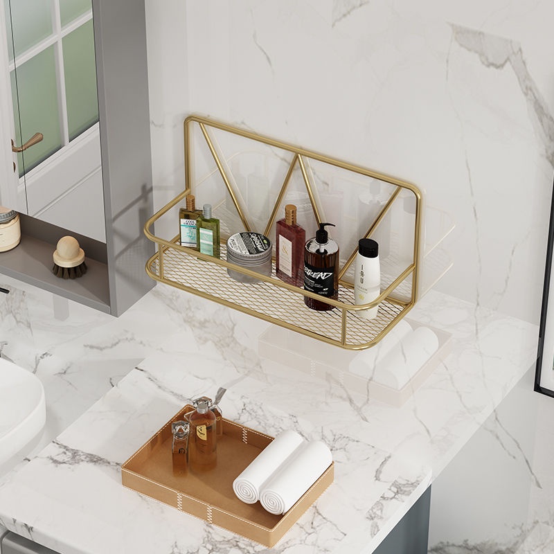 Kệ Đựng Đồ Dùng Gắn Tường Không Đục Lỗ Tiện Dụng Cho Nhà Bếp / Nhà Tắm