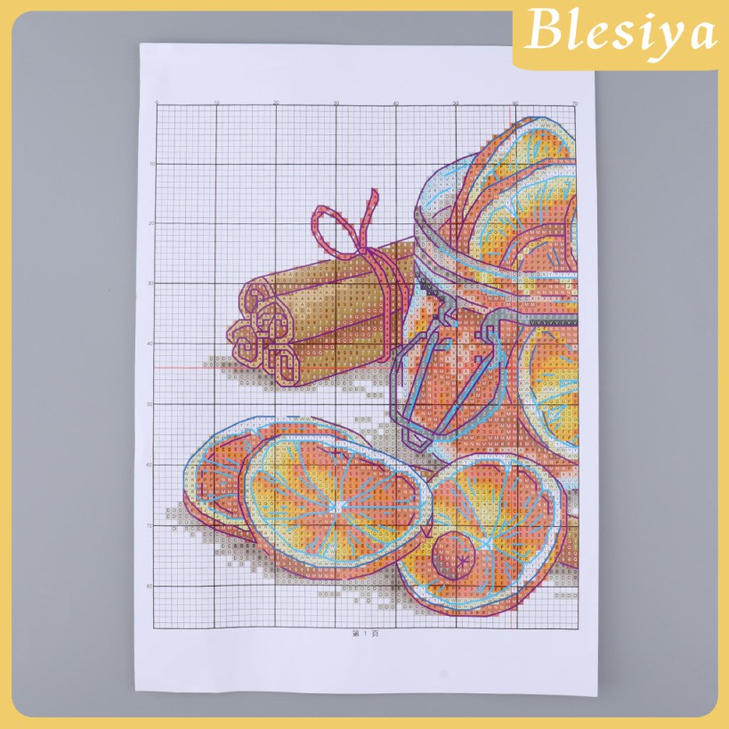 Bộ dụng cụ làm tranh thêu chéo hình quả chanh cho người lớn