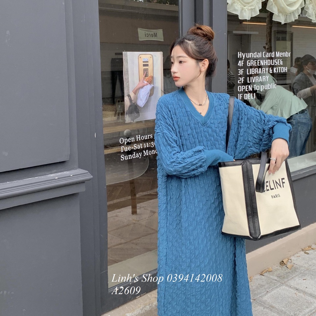 Váy len Suông Dài Tay Mùa Đông A2609