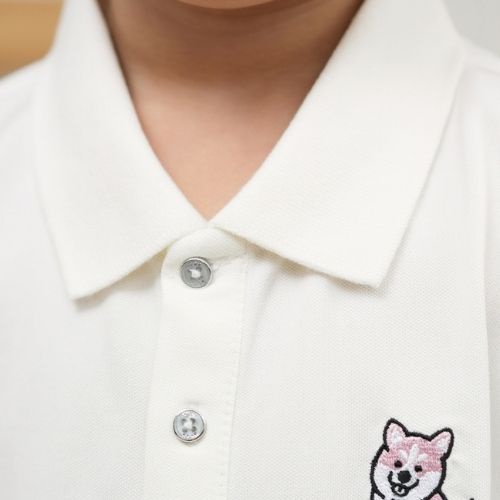Áo thun polo YODY cho bé chất liệu cotton, cá sấu co giãn 4 chiều, thêu hình gấu APK5028