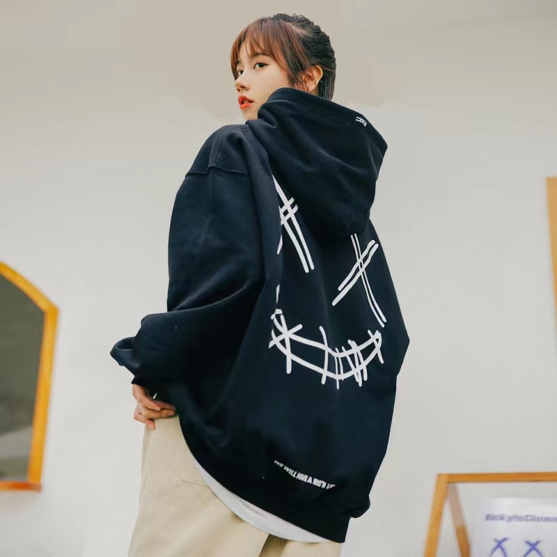 ZHELIHANGFEI Áo Hoodie Tay Dài Dáng Rộng Phong Cách Thời Trang Mỹ