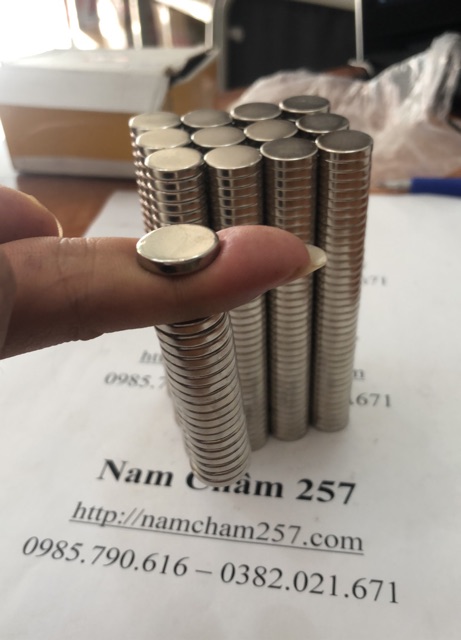 Nam châm viên 15x3mm, loại nam châm trắng đất hiếm 15x3mm lực hút siêu mạnh