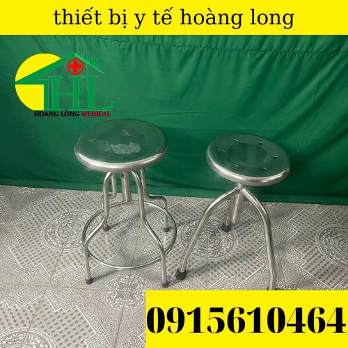 Ghế Xoay Inox 4 Chân Dùng Trong Y Tế Phòng Thí Nghiệm