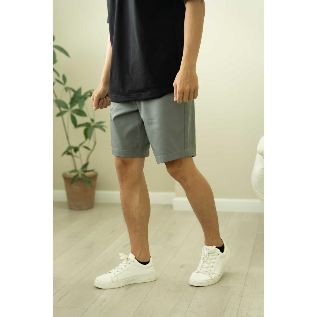 [TRỢ GIÁ] Quần short kaki nam trơn co giãn AKUBA chất liệu denim, phong cách Hàn Quốc 01H0246