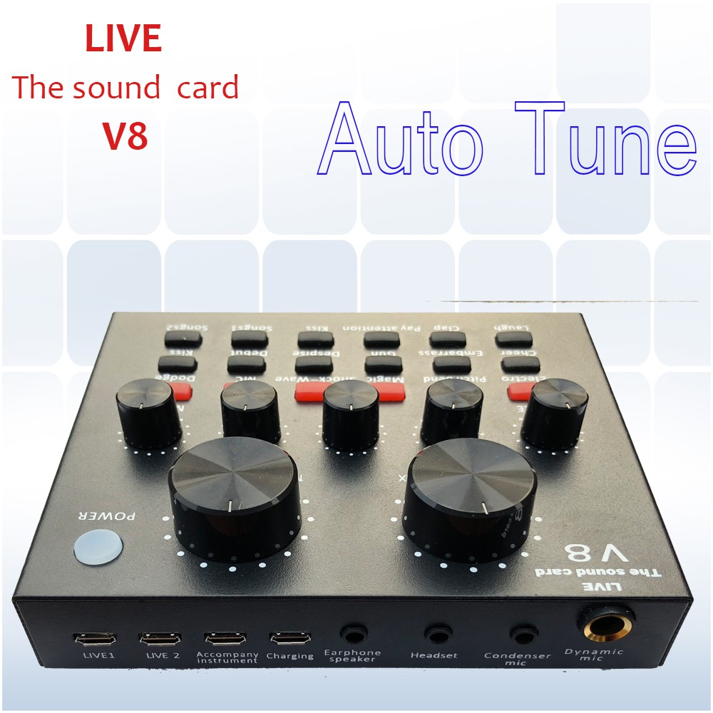 Sound card hát live karaoke online V8 Auto tune bản tiếng anh quốc tế.