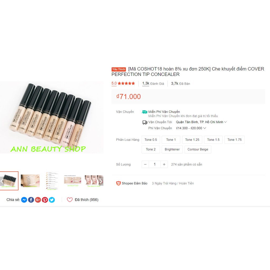 Che khuyết điểm CO.VER PERFECTION TIP CONCEALER | BigBuy360 - bigbuy360.vn