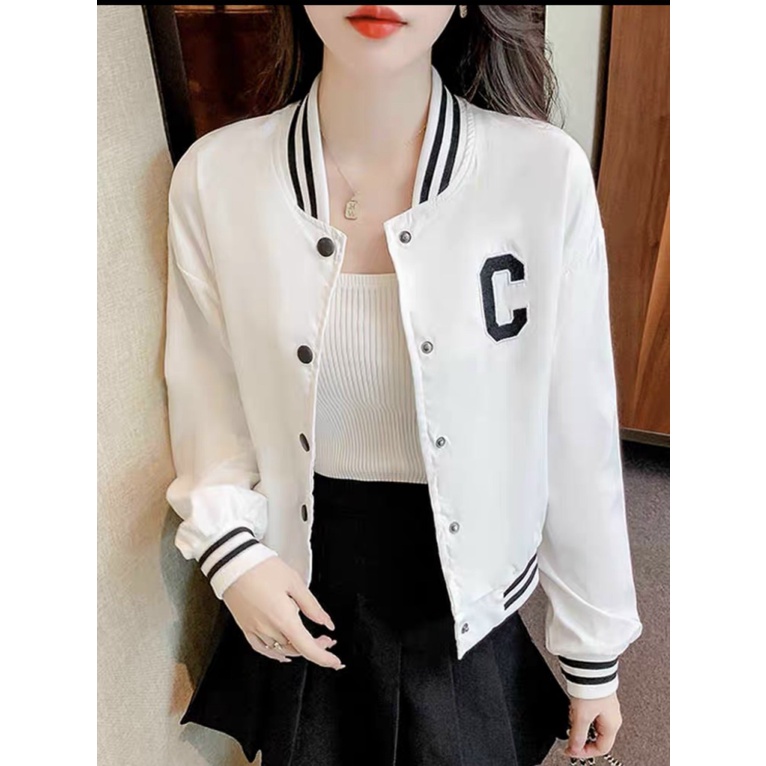 Áo Khoác Lửng Nữ Chữ C Chất Dù Hai Lớp Form Chuẩn Có Túi Trong Tiện Lợi Mặc Đẹp Thoải Mái [NEW UNISEX]