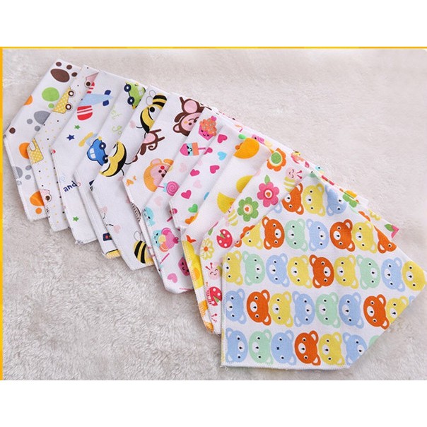 Combo 10 yếm cotton 2 lớp cho bé