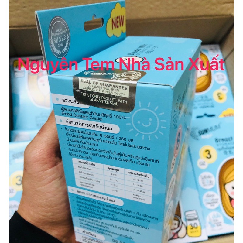 [Tặng bút ghi chú] Túi trữ sữa chính hãng Sunmum Thái Lan 250ml và 100ml