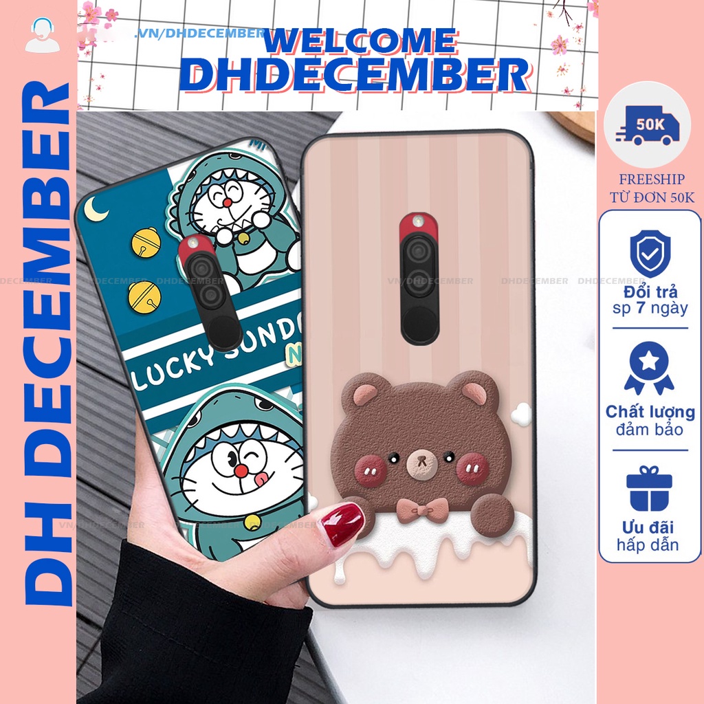 Ốp lưng Xiaomi REDMI 8 in hình gấu K@ws, gấu nâu, dor@emon RẺ- ĐẸP- BỀN