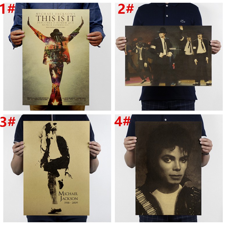Tấm poster 51*35.5cm in hình Michael Jackson dùng để treo trang trí nội thất
