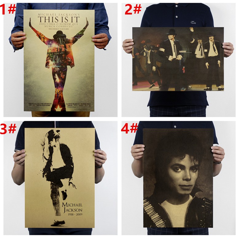 Tấm poster 51*35.5cm in hình Michael Jackson dùng để treo trang trí nội thất