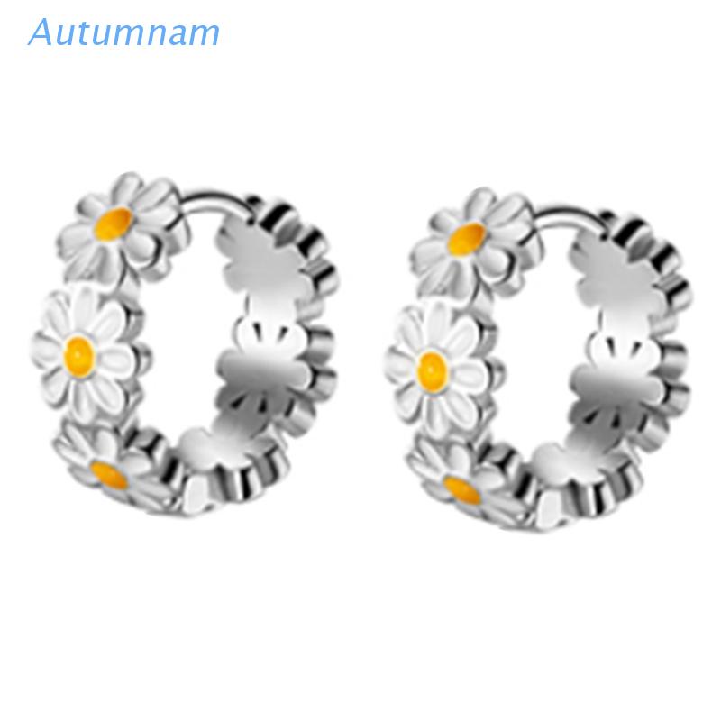 Khuyên Tai Vòng Hoa Cúc Nhỏ Dễ Thương Tinh Tế Cho Nữ