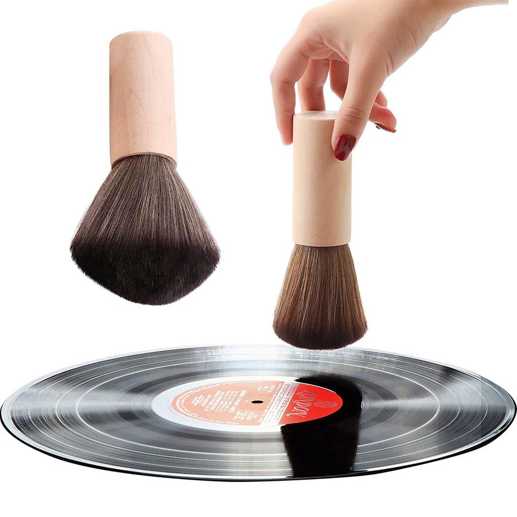 Dụng Cụ Vệ Sinh Đĩa Than Vinyl Chống Tĩnh Điện Với Tay Cầm Bằng Gỗ Tiện Dụng