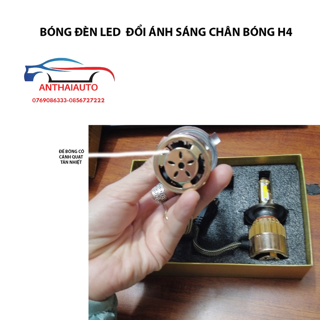 Phụ tùng ô tô -Cặp (02 bóng ) led Chân H4 2 chế độ ánh sáng hỗ trợ thay thế lắp ráp tại Hà Nội