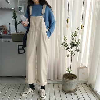 (ORDER - Sẵn Đen XL Be S) Quần yếm Denim dáng Hàn Quốc