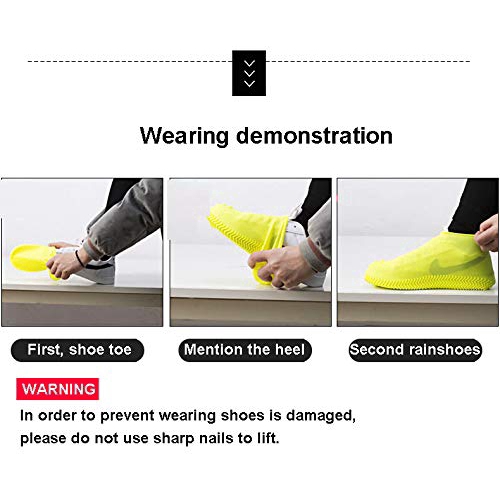 Bọc giày đi mưa chống nước không trượt bằng silicon latex tái sử dụng cho nam và nữ
