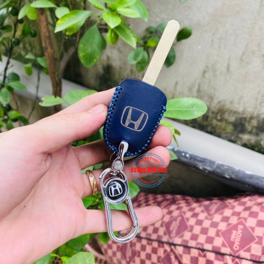 Bao da chìa khoá Honda Brio, City 2013-2015 chìa khoá cơ da thật khâu tay