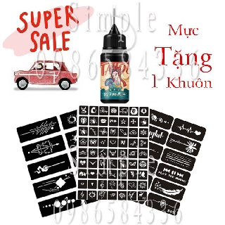 Mực xăm TATOO lâu phai [Tặng 1 khuôn + Sticker] NEW.1