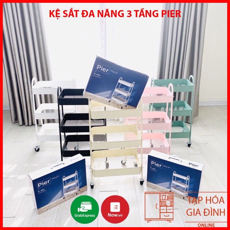 [Mã FMCG8 giảm 8% đơn 500K] Kệ sắt đa năng cao cấp 3 tầng PIER