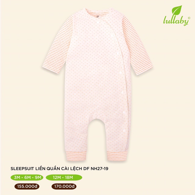 Body, sleepsuit liền quần cài lệch bé trai, bé gái Lullaby