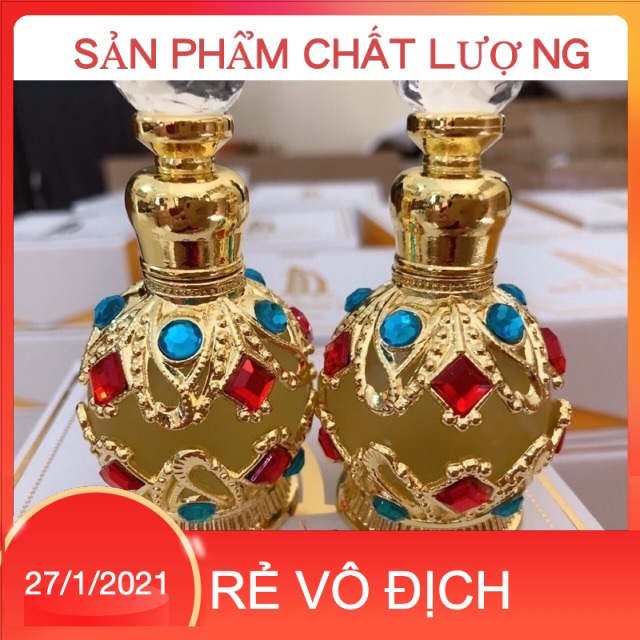Tinh dầu nước hoa DuBai chai vương miệng đá 15ml tặng vali 2ml mùi tự chọn