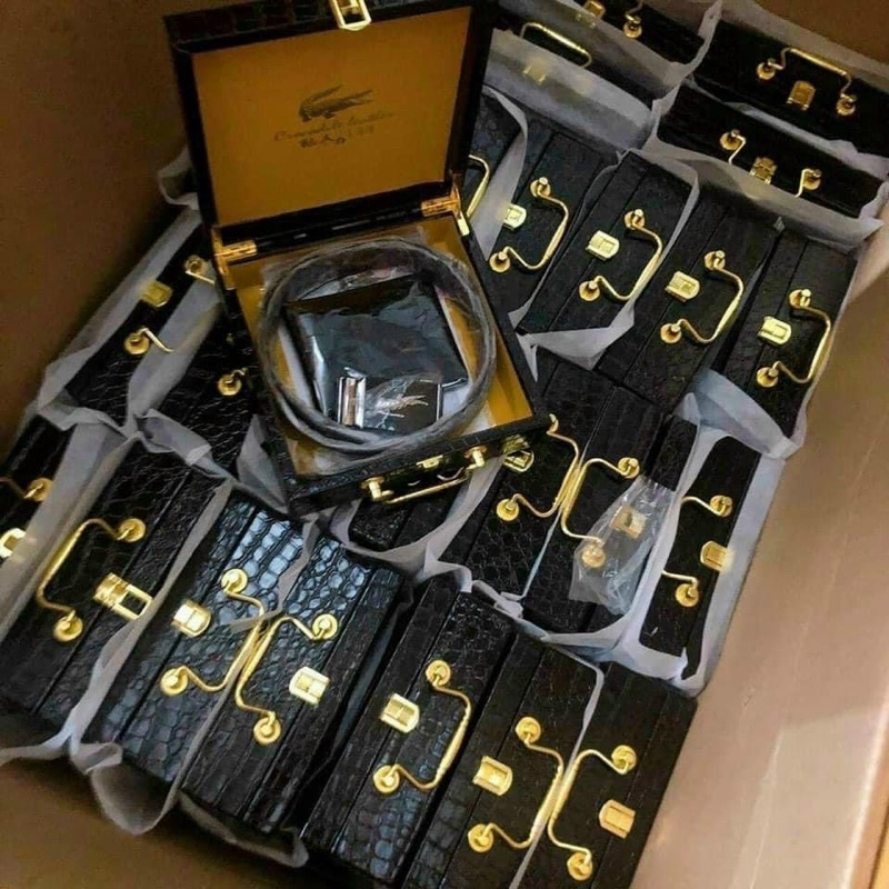 THẮT LƯNG DA CÁ SẤU HỘP ĐEN CAO CẤP