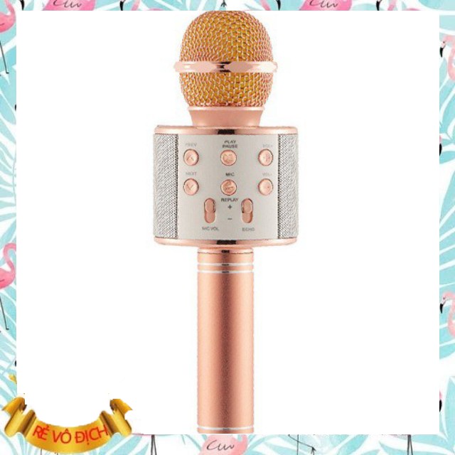 Míc hát karaoke (Xả Kho) Míc bluetooth WS-858 ĐA NĂNG 6 TRONG 1 HÁT KARAOKE, BẢO HÀNH 3 THÁNG Gía Sỉ=Gía Lẻ