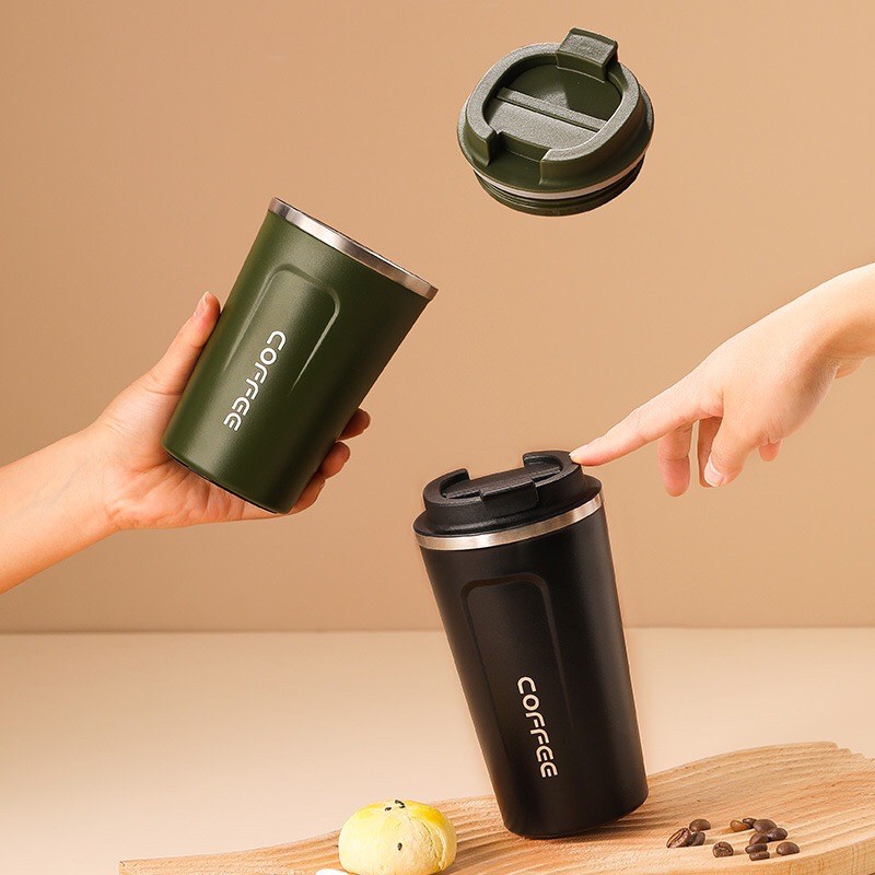 Cốc Giữ Nhiệt Coffeeholic Inox 304 Dung Tích 510ml Cao Cấp Kiểu Dáng Hàn Quốc Cầm Tay Sang Trọng Lamita BNG08