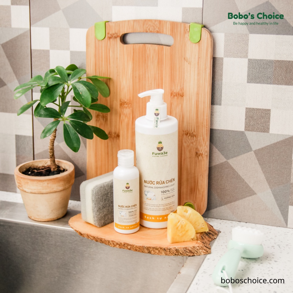Fuwa3e Nước rửa chén sinh học từ enzyme dứa và bồ hòn