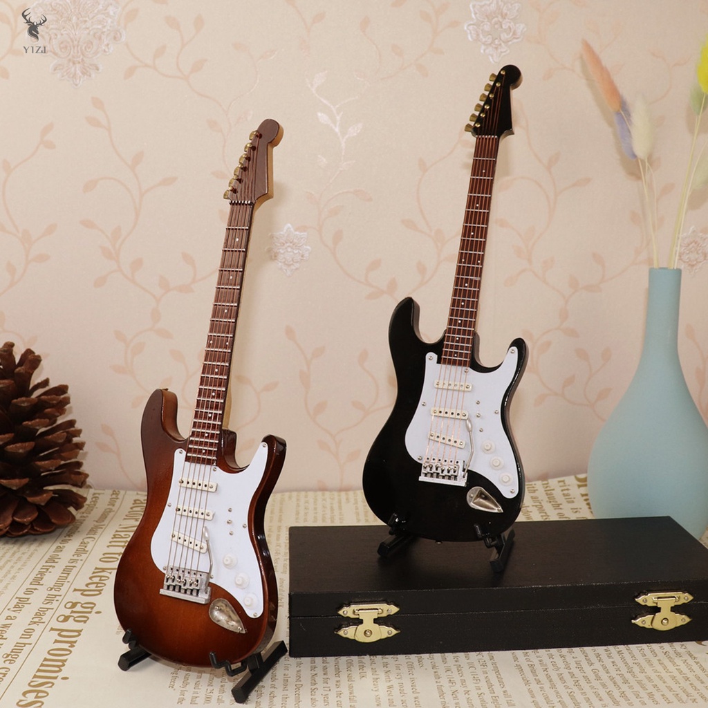 COD& Ornamental Miniature Replica Guitars Mini Classical Guitar/Electric Guitar Model Holiday Ornament