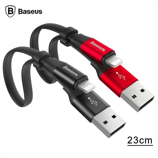 Dây Sạc Iphone💝CAO CẤP💝Cáp Sạc Baseus Lightning Portable 23cm (2A, Sạc nhanh, Siêu ngắn, Siêu bền) Hỗ Trợ Truyền Dữ Liệu