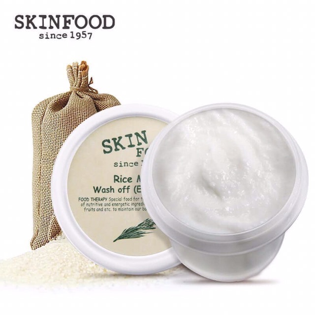 Mặt nạ dưỡng trắng cám gạo - lòng trắng trứng - mù tạt mật ong Skinfood Skinfood Rice Mask Wash Off