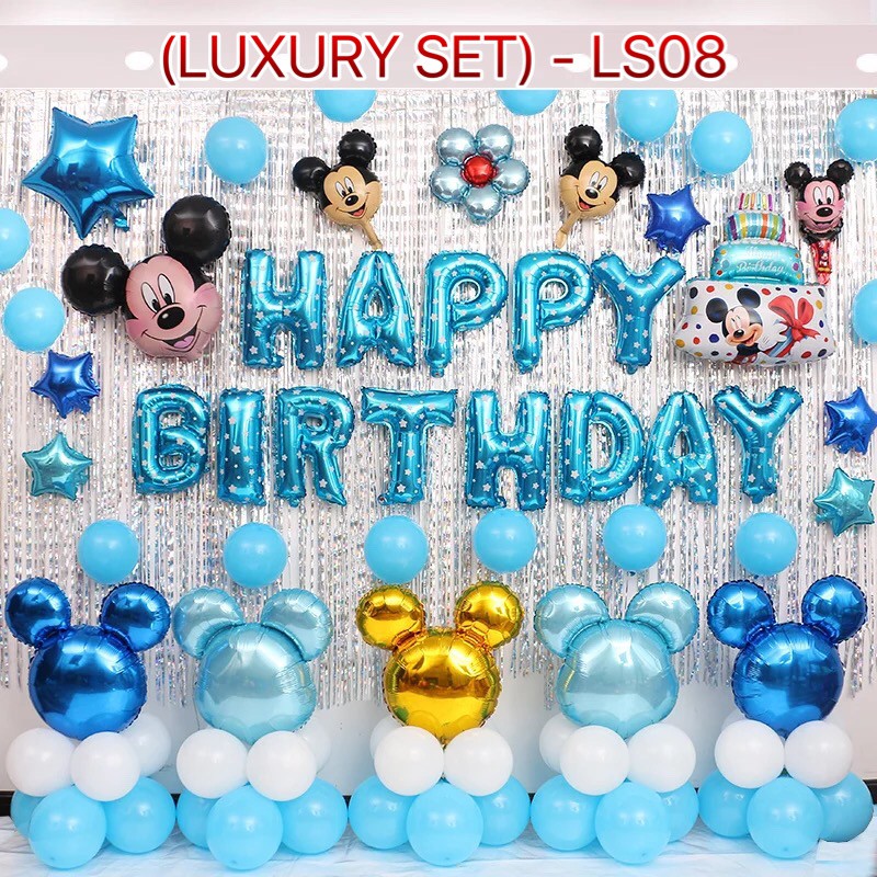 Set bóng trang trí sinh nhật hình chuột micky cho bé. LS08